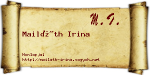 Mailáth Irina névjegykártya